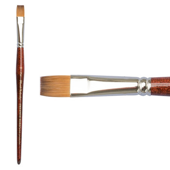 Mimik Kolinsky Synthetic Sable Short Handle Brush, Flat Size #14