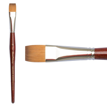 Mimik Kolinsky Synthetic Sable Short Handle Brush, Flat Size #18