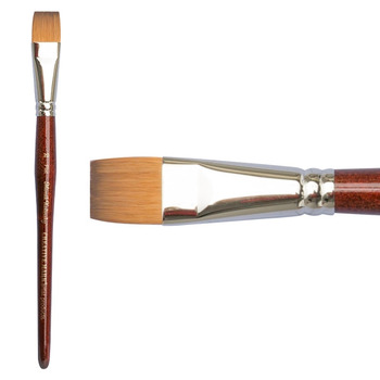 Mimik Kolinsky Synthetic Sable Short Handle Brush, Flat Size #20