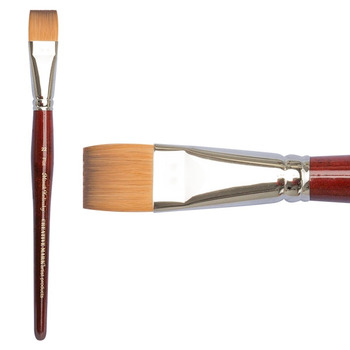 Mimik Kolinsky Synthetic Sable Short Handle Brush, Flat Size #22