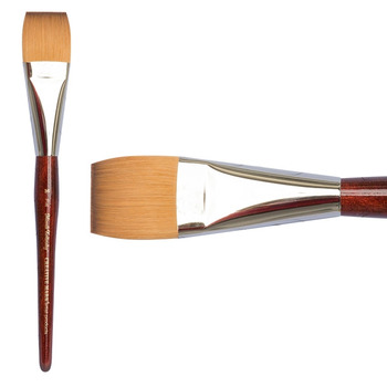 Mimik Kolinsky Synthetic Sable Short Handle Brush, Flat Size #36