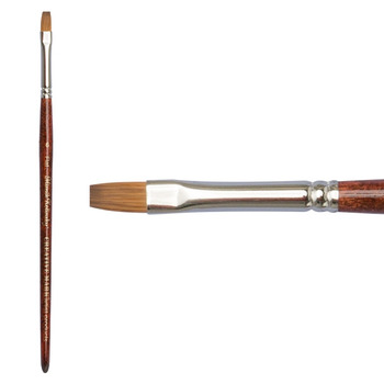 Mimik Kolinsky Synthetic Sable Short Handle Brush, Flat Size #6