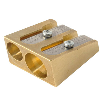 Mobius & Ruppert Wedge Brass Pencil Sharpener, Double Hole