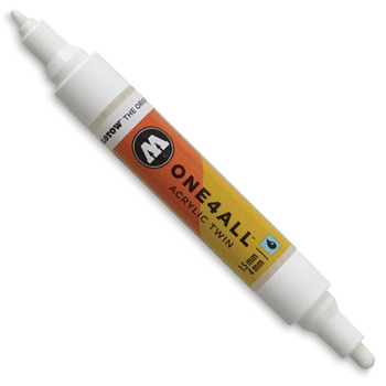 Molotow One4All Twin Tip Acrylic White Marker 1.5 & 4mm