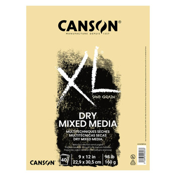 Canson XL Sand Grain Dry Mixed Media Natrural Pad 9"x12", 40 Sheets