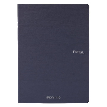 Fabriano EcoQua Notebook 5.8 x 8.3" Blank Staple-Bound Navy