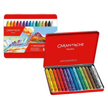 Caran D'ache Neocolor I Crayons Plastic Case Set of 15 - Assorted Colors