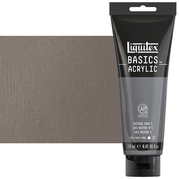 Liquitex Basics Acrylic Paint - Neutral Gray, 250ml Tube