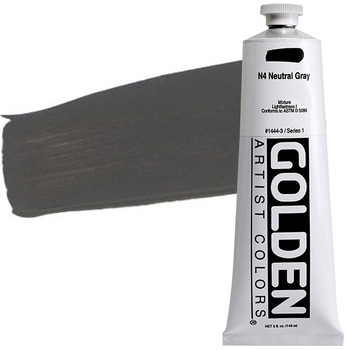 GOLDEN Heavy Body Acrylics - Neutral Grey No. 4, 5oz Tube