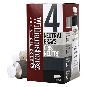 Williamsburg Oil Colors Neutral Gray Set of 4, 37ml Tubes