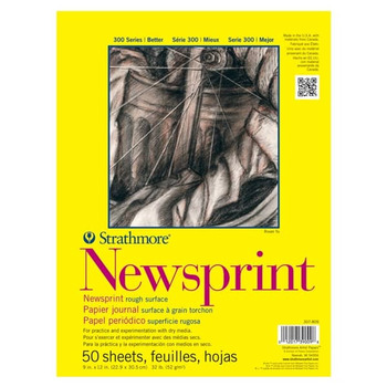 Strathmore 300 Series Newsprint Pad Rough 9" x 12" (50 Sheets)