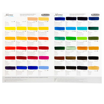 Norma Blue Water-Mixable Oil Color Handpainted Color Chart