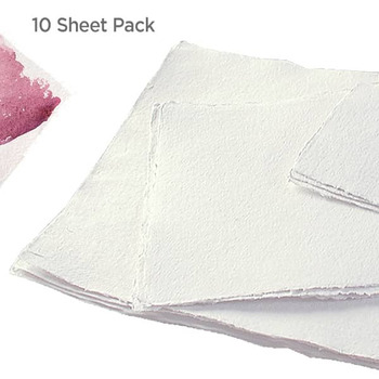 Nujabi Individually Handmade Watercolor Paper Sheets 200 lb Soft Cold Press 9" x 12" (Pack of 10)