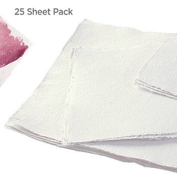 Nujabi Individually Handmade Watercolor Paper Sheets 200 lb Soft Cold Press 22" x 30" (Pack of 25)