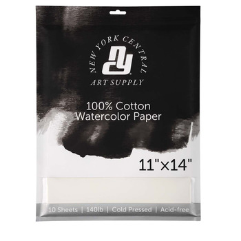 New York Central Watercolor Paper 140 lb Cold Press - 11" x 14" (10 Pack)