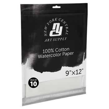 New York Central Watercolor Paper 140 lb Cold Press - 9" x 12" (10 Pack)