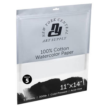 New York Central Watercolor Paper 300lb Cold Press - 11" x 14" (5 Pack)