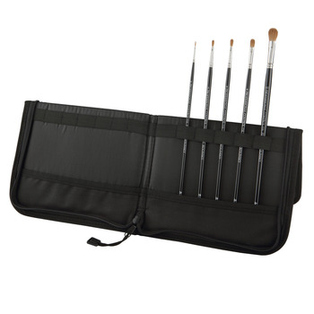 New York Central Professional Control Oil Color Brush Kolinsky Sable Almond Filberts (116) Set of 5 with Easel Case