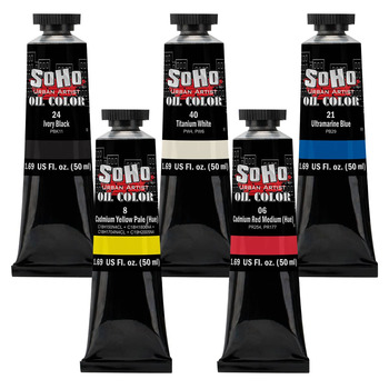 Soho Artist Basic Oil Color Set of 5, 50ml Tubes