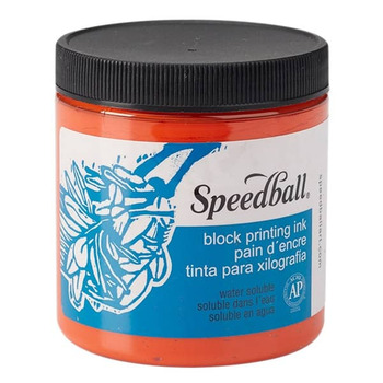 Speedball Block Printing Water-Soluble Ink 8oz - Orange