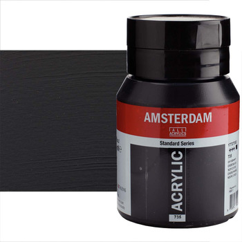 Amsterdam Standard Series Acrylic Paint - Oxide Black, 500ml Jar
