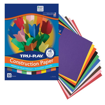 Pacon Tru-Ray Construction Paper 12"x18", 50 Sheets, 10 Classic Colors