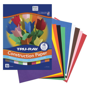 Pacon Tru-Ray Construction Paper 9"x12", 50 Sheets, 10 Classic Colors