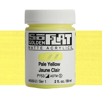GOLDEN SoFlat Matte Acrylic - Pale Yellow, 2oz Jar
