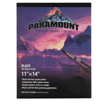 Paramount Primed Cotton Canvas Pad Black, 11" x 14"