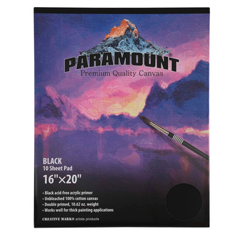 Paramount Primed Cotton Canvas Pad Black, 16" x 20"