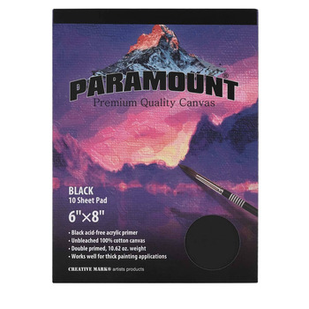 Paramount Primed Cotton Canvas Pad Black, 6" x 8"