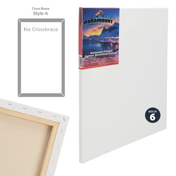 Paramount PRO Cotton 8" x 10" Stretched Canvas, 11/16" Deep (Box of 6)