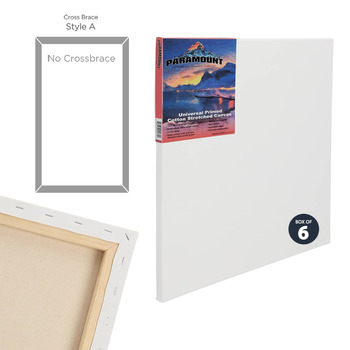 Paramount PRO Cotton 8" x 8" Stretched Canvas, 11/16" Deep (Box of 6)