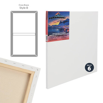 Paramount PRO Cotton 24" x 24" Stretched Canvas, 11/16" Deep (Box of 6)