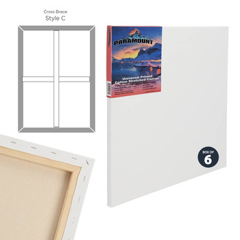 Paramount PRO Cotton 30" x 30" Stretched Canvas, 11/16" Deep (Box of 6)