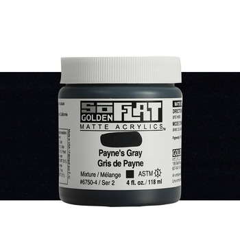 GOLDEN SoFlat Matte Acrylic - Payne's Gray, 4oz Jar