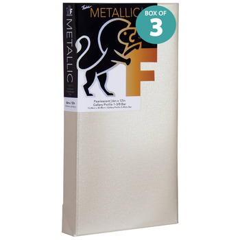 Fredrix Metallic Canvas Pearl 1 3/8" Deep 6 x 12 Box of 3