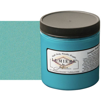 Jacquard Lumiere Fabric Color - Pearlescent Turquoise, 8oz Jar