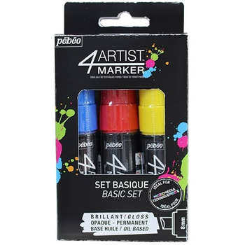 Pebeo 4Artist Marker Set Of 3 Basic Colors 8Mm