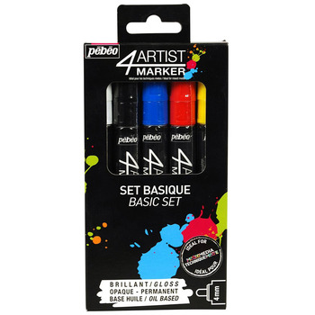 Pebeo 4Artist Markers Set of 5 x 4mm Basique Colors