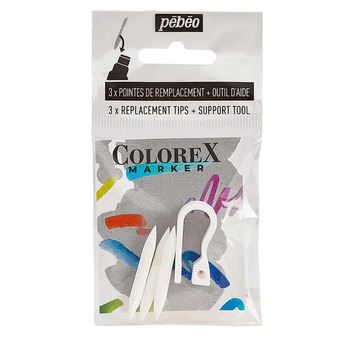 Pebeo Colorex Watercolor Marker Replacement Tips (Pack of 3) + Support Tool