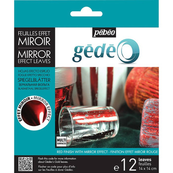 Pebeo Gedeo Mirror Effect Leaf 12 Sheet Pack - Red