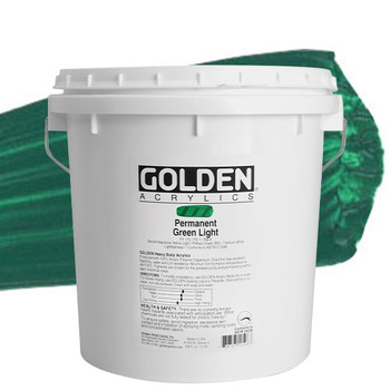 GOLDEN Heavy Body Acrylics - Permanent Green Light, Gallon