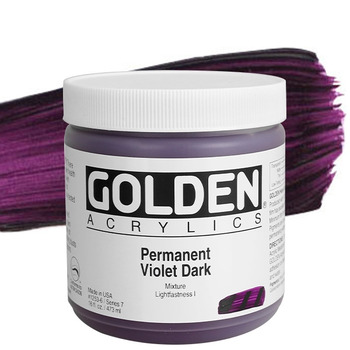 GOLDEN Heavy Body Acrylics - Permanent Violet Dark, 16oz Jar