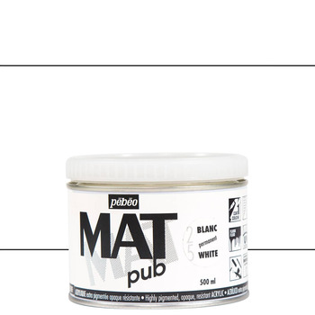 Pebeo Acrylic Mat Pub - Permanent White, 500ml