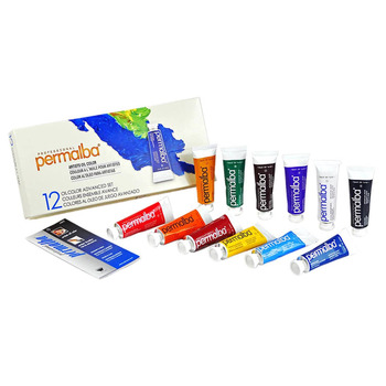Weber Permalba Artists Oil Color Gift Box Set of 12, 37 ml Tubes - Assorted Colors