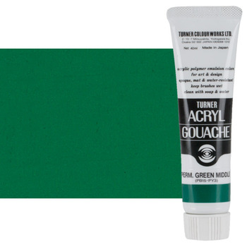 Turner Acryl Gouache Artist Acrylics - Permanent Green Middle, 40ml