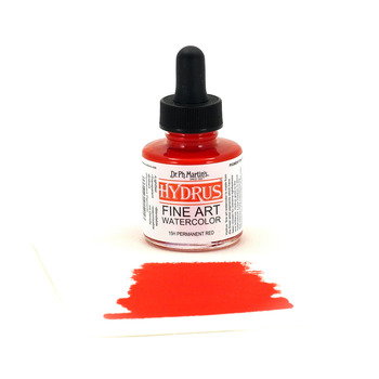 Dr. Ph. Martin's Hydrus Watercolor 1 oz Bottle - Permanent Red
