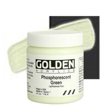 GOLDEN Heavy Body Acrylics - Phosphorescent Green, 4oz Jar