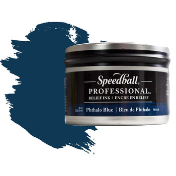 Speedball Professional Relief Ink - Phthalo Blue 8oz